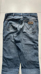 Denim Jeans Wrangler Washed Dark Blue Straight Fit (L)