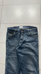 Denim Jeans Wrangler Washed Dark Blue Straight Fit (L)