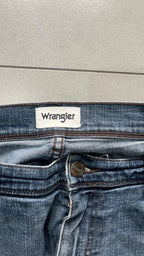 Denim Jeans Wrangler Washed Dark Blue Straight Fit (L)