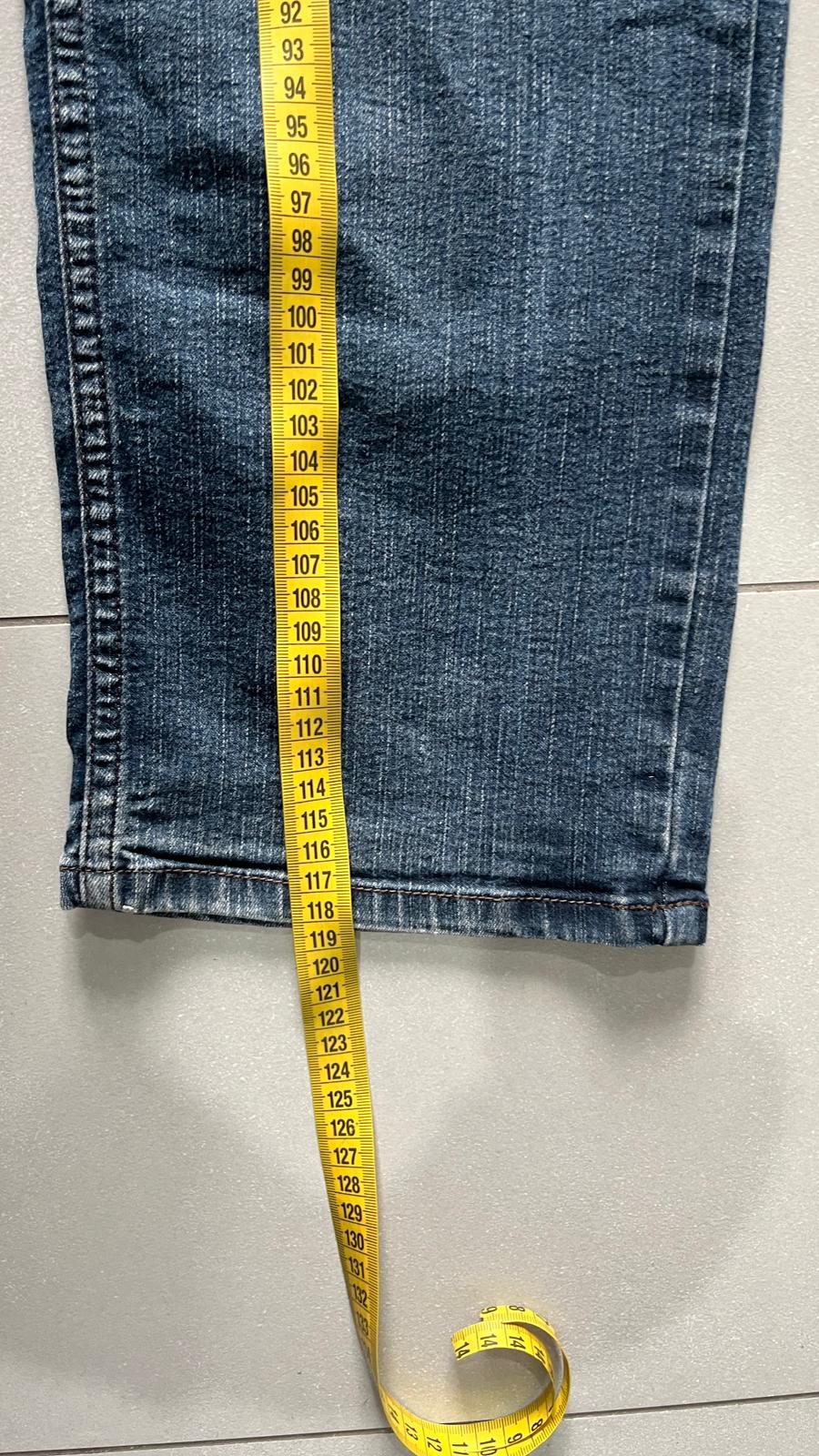 Denim Jeans Wrangler Washed Dark Blue Straight Fit (L)