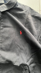 Ralph Lauren Harrington Jacket Black Red Pony Boxy Fit Oversize (L)
