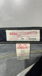 Raw Denim Jeans Evisu Embroidered Baggy Fit (XL)