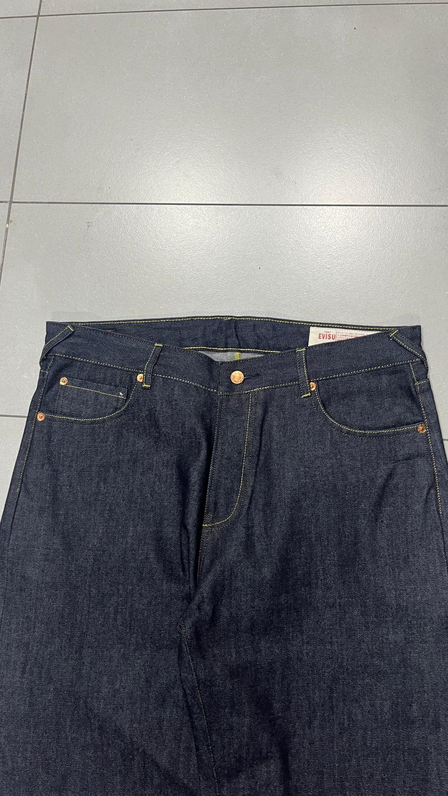 Raw Denim Jeans Evisu Embroidered Particular Model Baggy Fit (M)