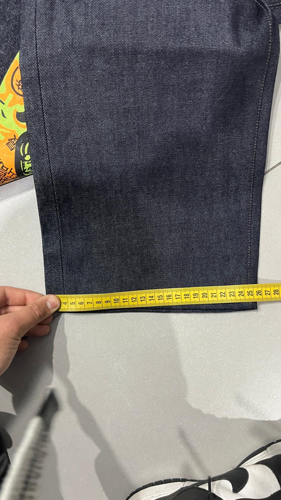 Raw Denim Jeans Evisu Embroidered Baggy Fit (XL)