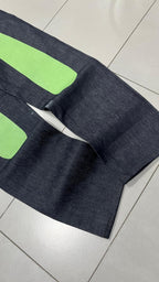 Raw Denim Jeans Evisu Emboroidered Big Logo Baggy fit (M)
