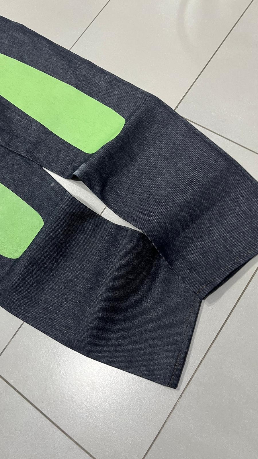 Raw Denim Jeans Evisu Emboroidered Big Logo Baggy fit (M)
