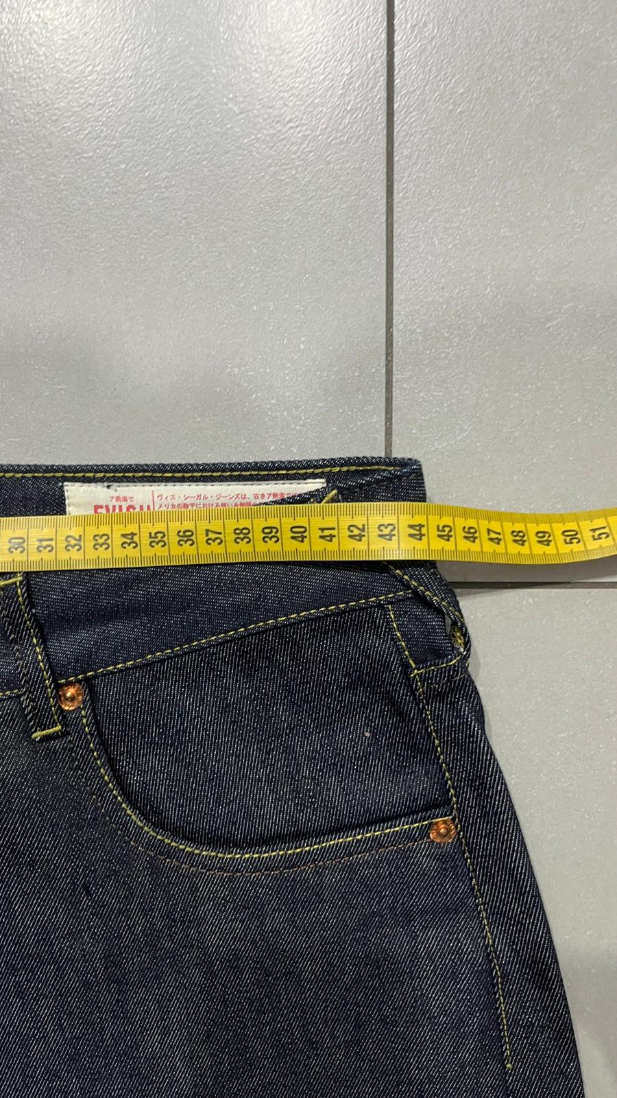 Raw Denim Jeans Evisu Embroidered Baggy Fit (M)