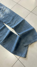 Denim Jeans Baggy Fit Light Blue Washed Embroidered (L)