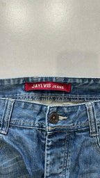 Denim Jeans Baggy Fit Light Blue Washed Embroidered (L)