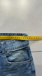 Denim Jeans Baggy Fit Light Blue Washed Embroidered (L)