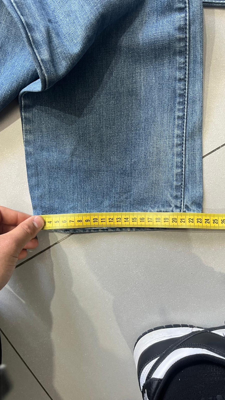 Denim Jeans Baggy Fit Light Blue Washed Embroidered (L)