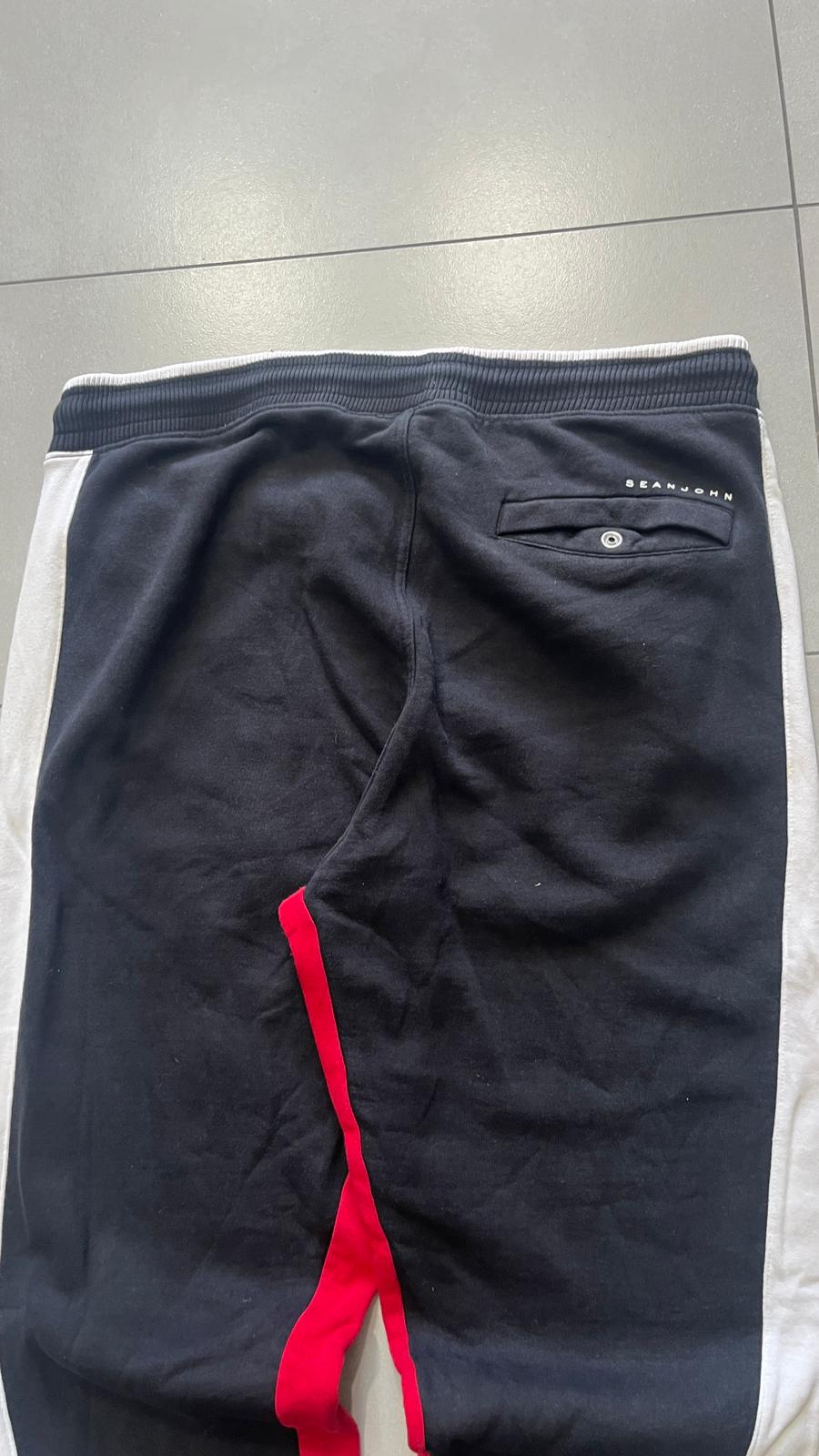 Pantatuta Slim Fit Sean John Nero e Rosso Hip-Hop Style (XL)
