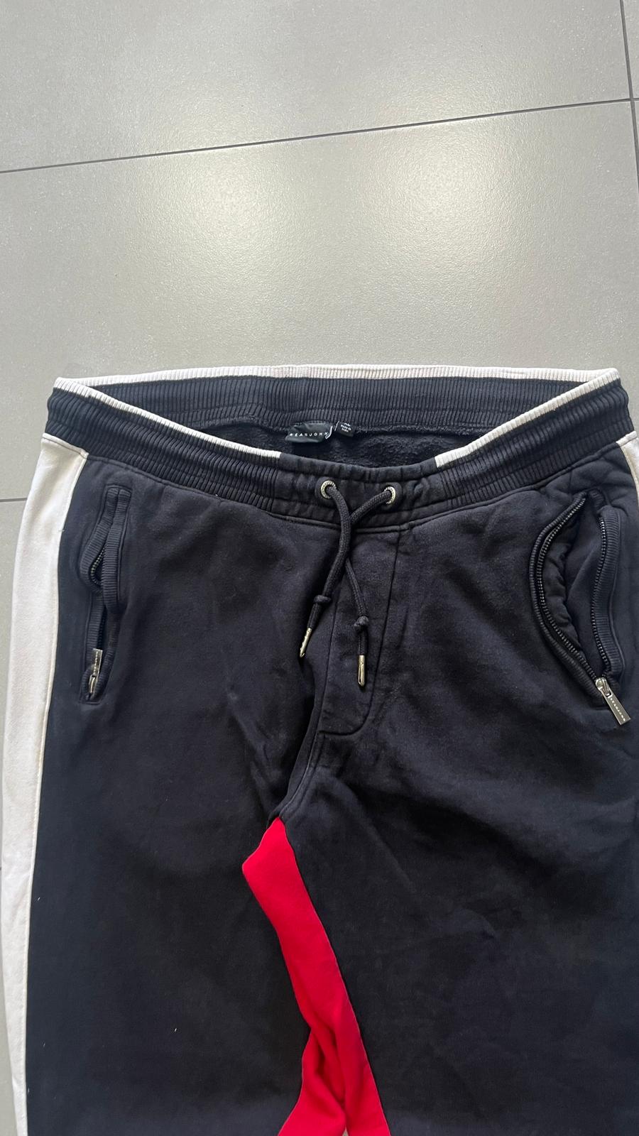 Pantatuta Slim Fit Sean John Nero e Rosso Hip-Hop Style (XL)
