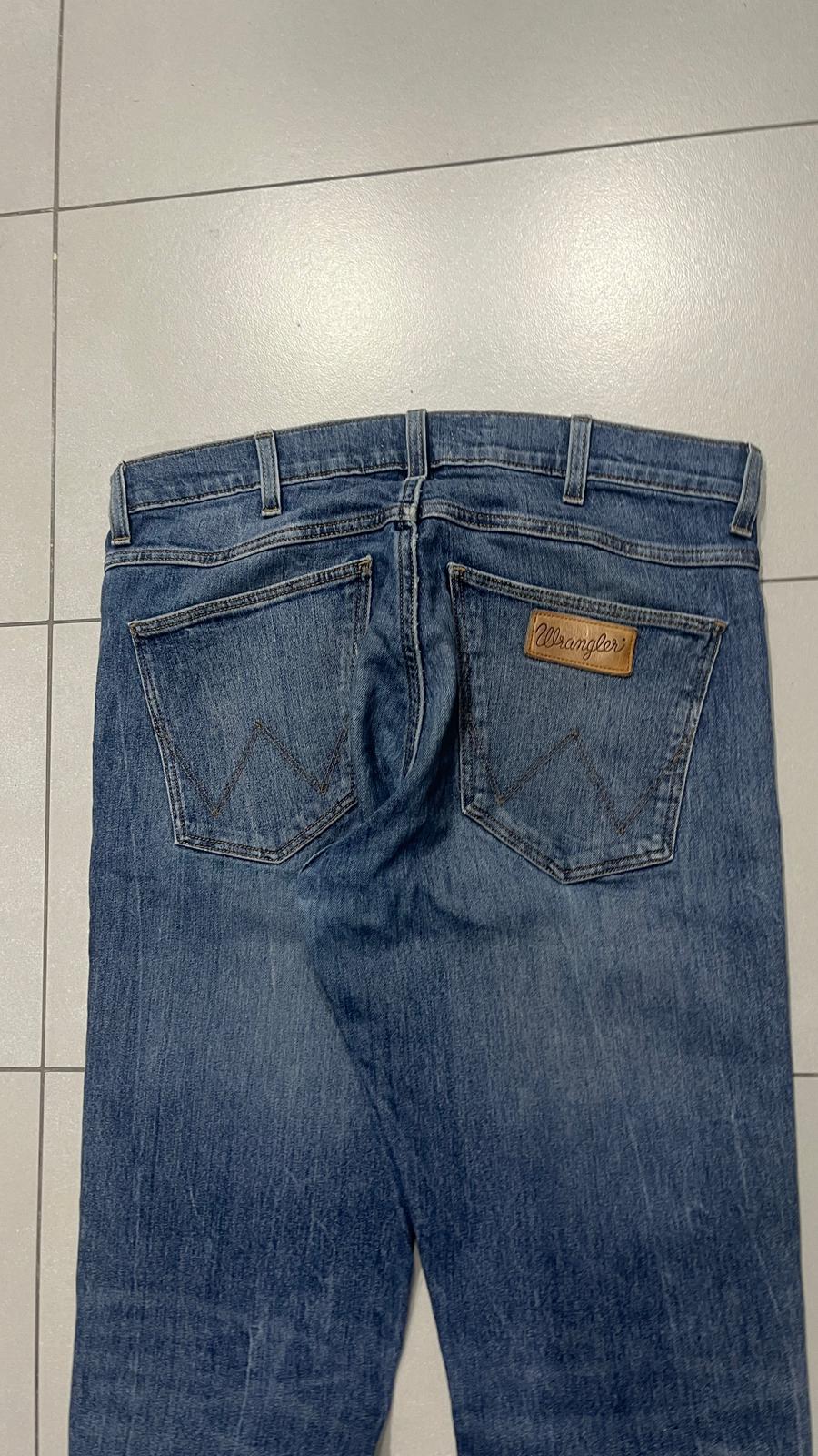 Denim Jeans Wrangler Straight Fit Vintage Blu (L)