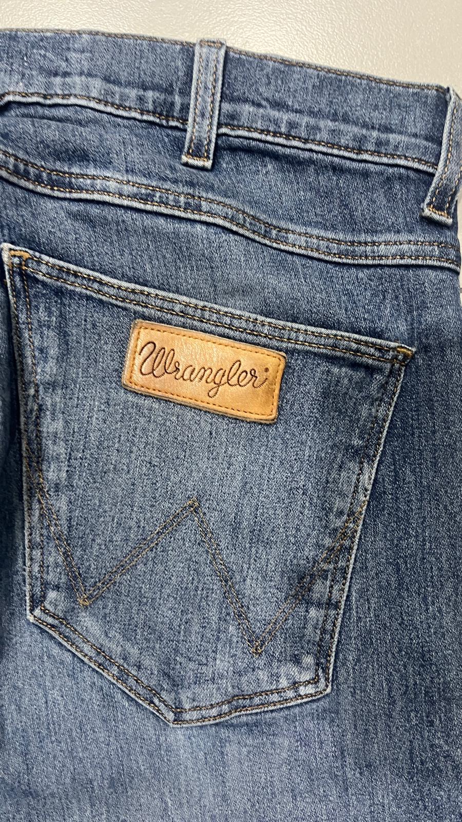 Denim Jeans Wrangler Straight Fit Vintage Blu (L)