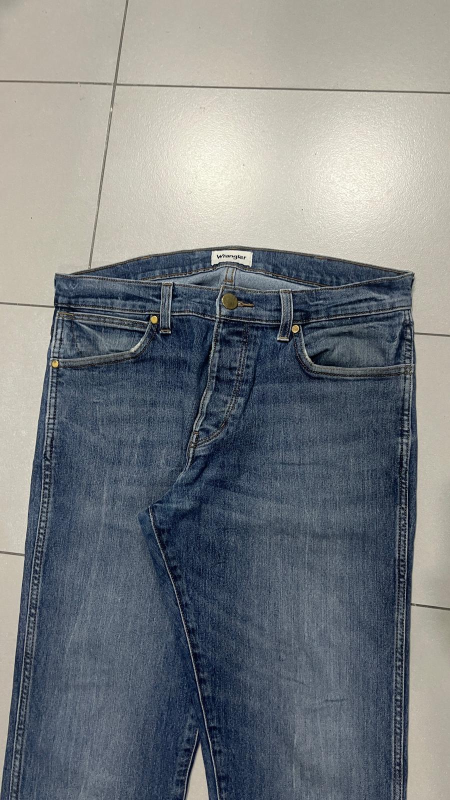 Denim Jeans Wrangler Straight Fit Vintage Blu (L)