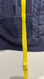 Knit Sweater 80s 90s Dark Blue - Maglione Vintage Boxy Fit (XXL)