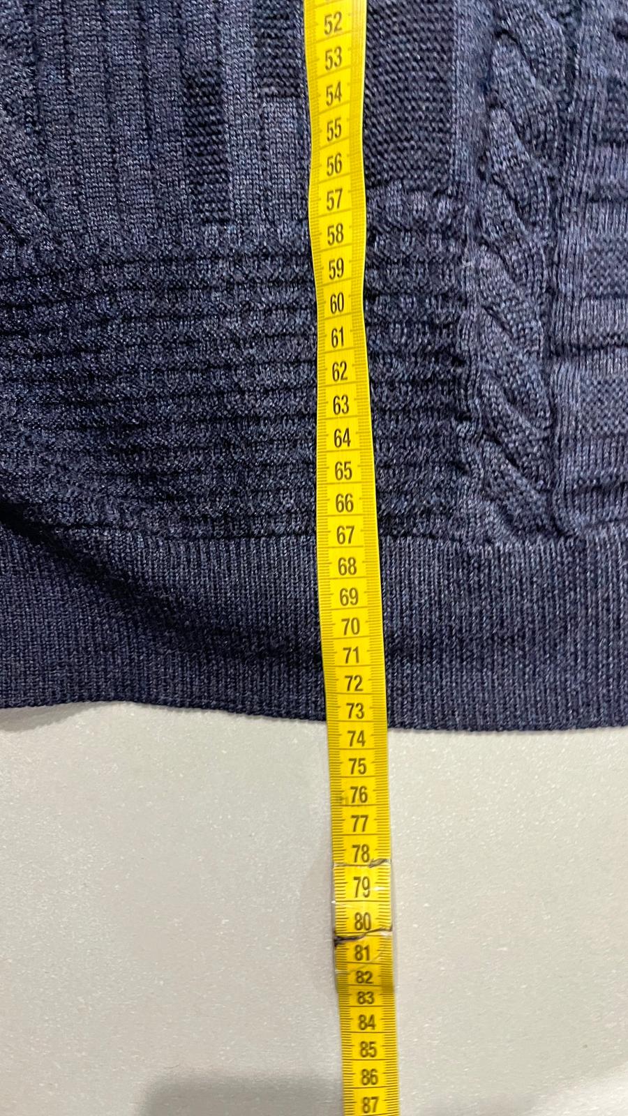 Knit Sweater 80s 90s Dark Blue - Maglione Vintage Boxy Fit (XXL)
