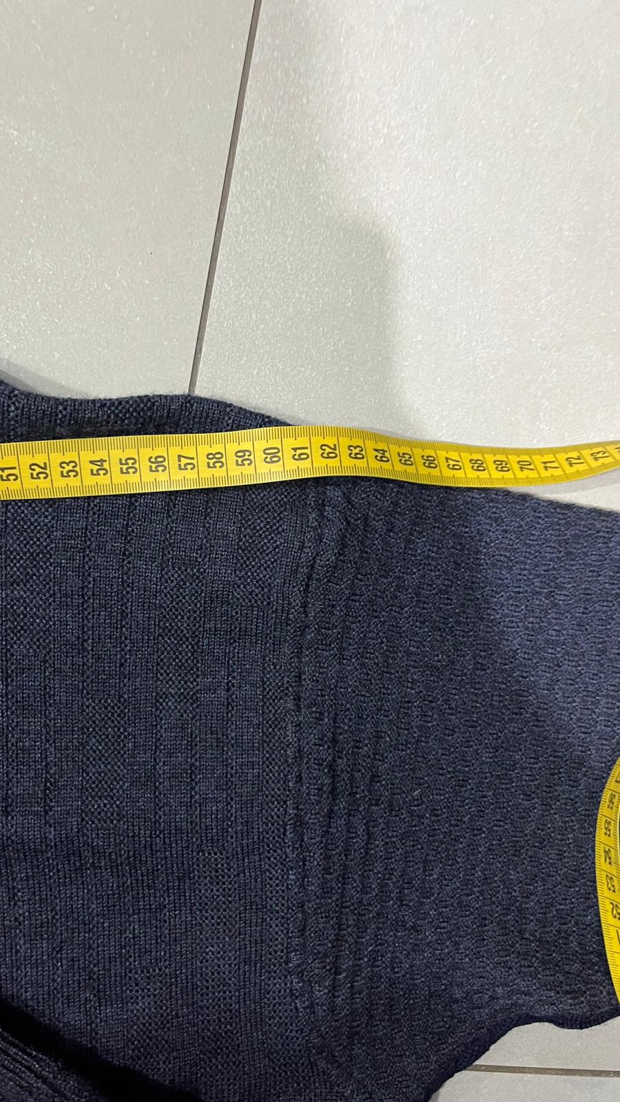 Knit Sweater 80s 90s Dark Blue - Maglione Vintage Boxy Fit (XXL)