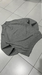 Vintage Sweater 1/4 Zip Simple Grey 80s 90s (M)