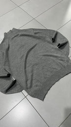 Vintage Sweater 1/4 Zip Simple Grey 80s 90s (M)