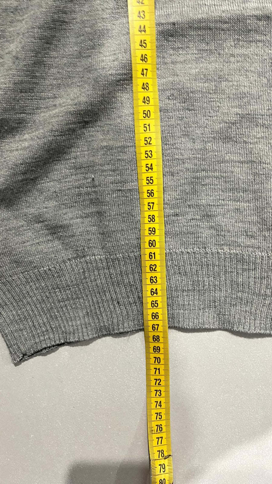 Vintage Sweater 1/4 Zip Simple Grey 80s 90s (M)
