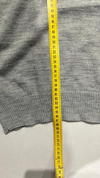 Vintage Sweater 1/4 Zip Simple Grey 80s 90s (M)