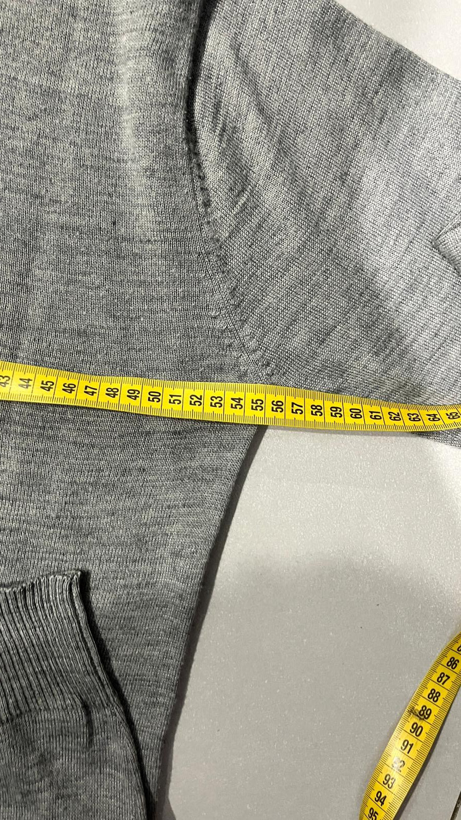 Vintage Sweater 1/4 Zip Simple Grey 80s 90s (M)