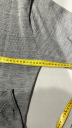 Vintage Sweater 1/4 Zip Simple Grey 80s 90s (M)