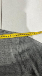 Vintage Sweater 1/4 Zip Simple Grey 80s 90s (M)