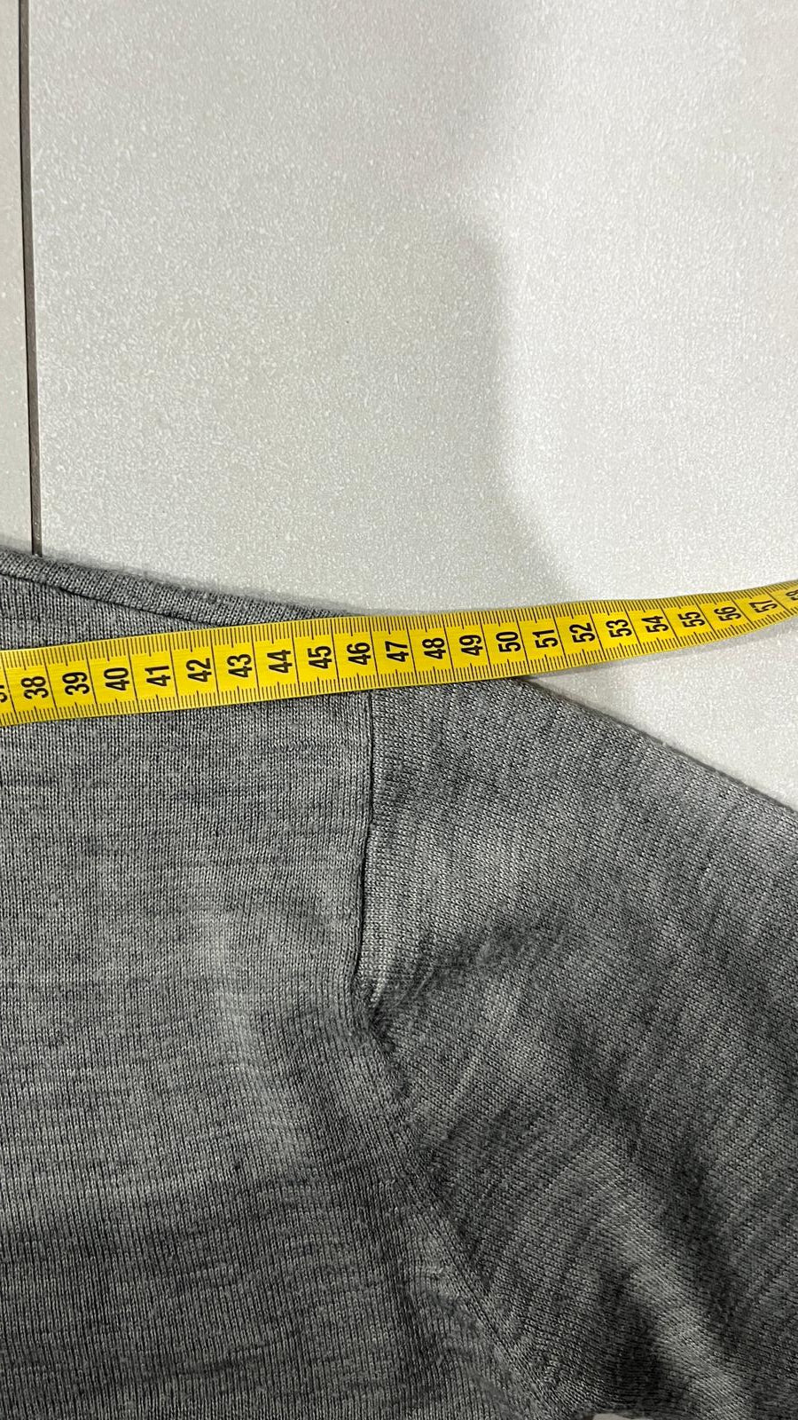Vintage Sweater 1/4 Zip Simple Grey 80s 90s (M)
