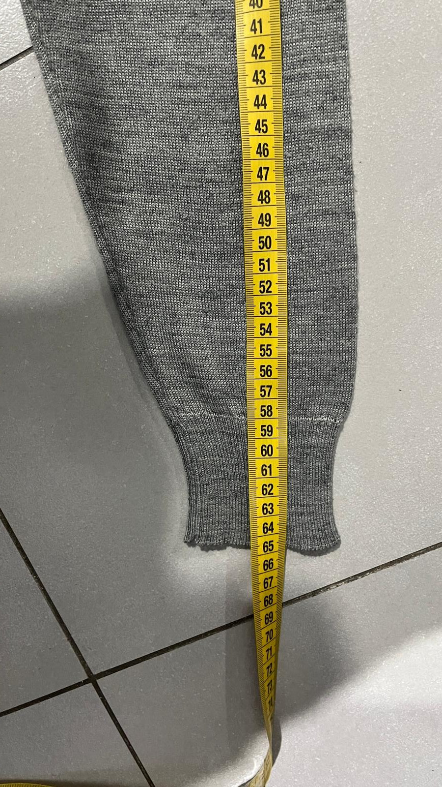 Vintage Sweater 1/4 Zip Simple Grey 80s 90s (M)