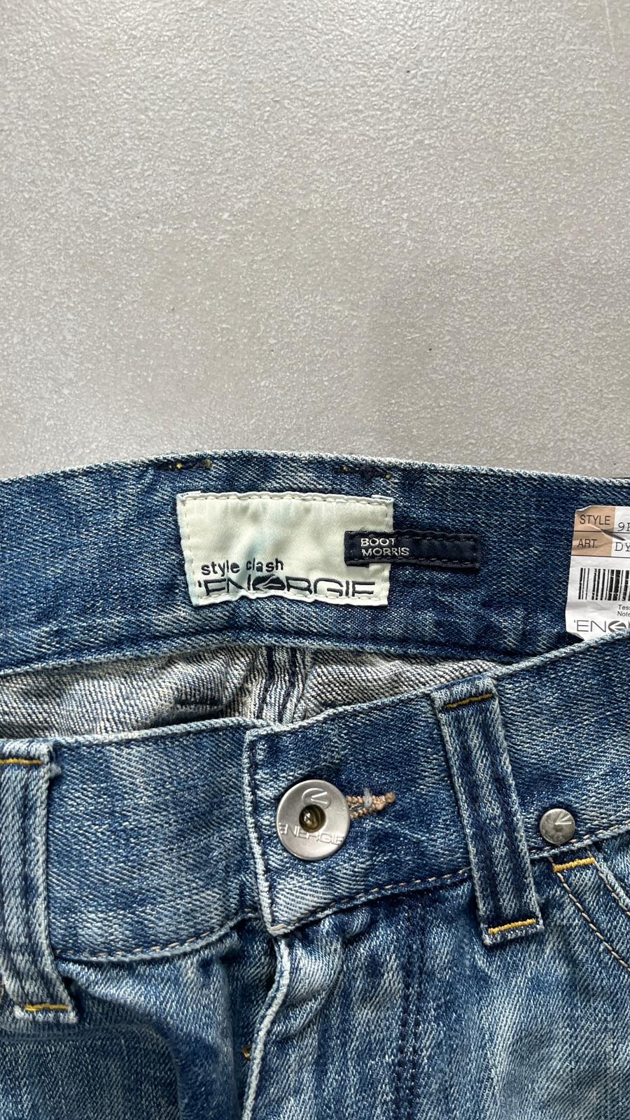Denim Energie Washed Marmorizzato Baggy Fit Flare (M)