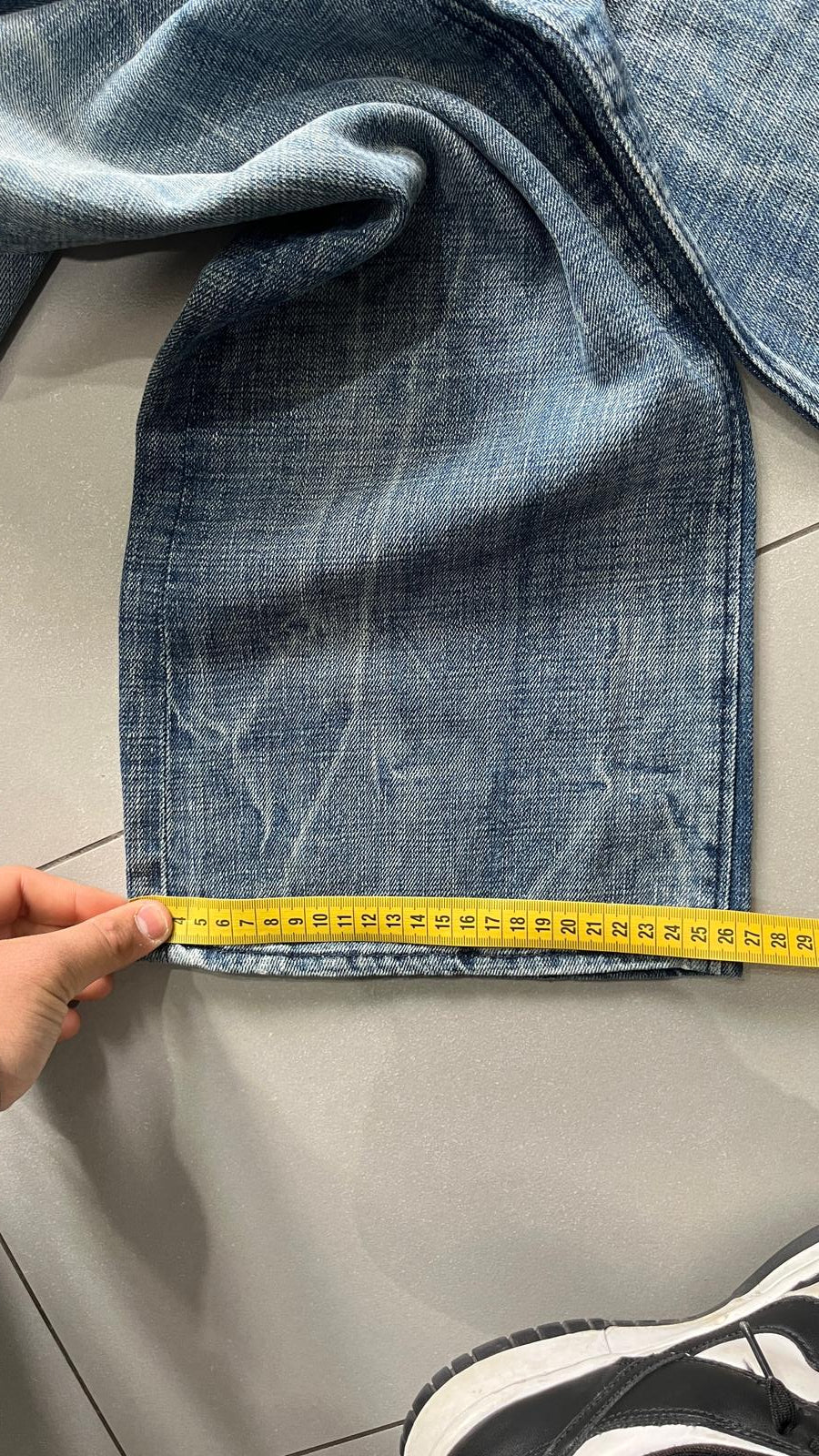 Denim Energie Washed Marmorizzato Baggy Fit Flare (M)