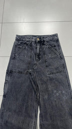 Denim Jeans Super Baggy Fit Black / Grey (XS)