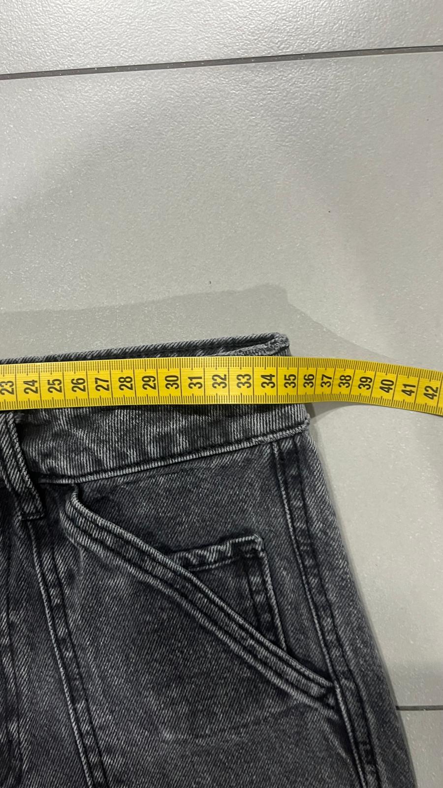 Denim Jeans Super Baggy Fit Black / Grey (XS)