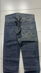 Denim Jeans Dark Blue Wrangler Low Waist Straight Fit (S)