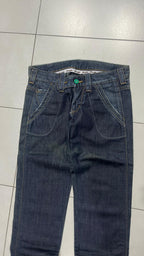 Denim Jeans Dark Blue Wrangler Low Waist Straight Fit (S)