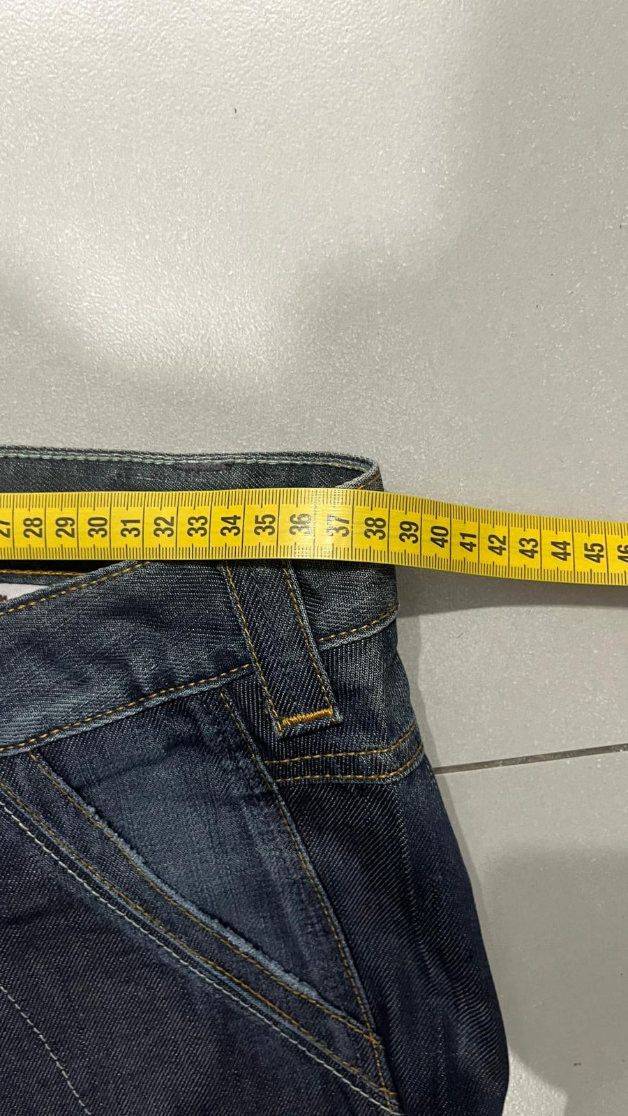 Denim Jeans Dark Blue Wrangler Low Waist Straight Fit (S)