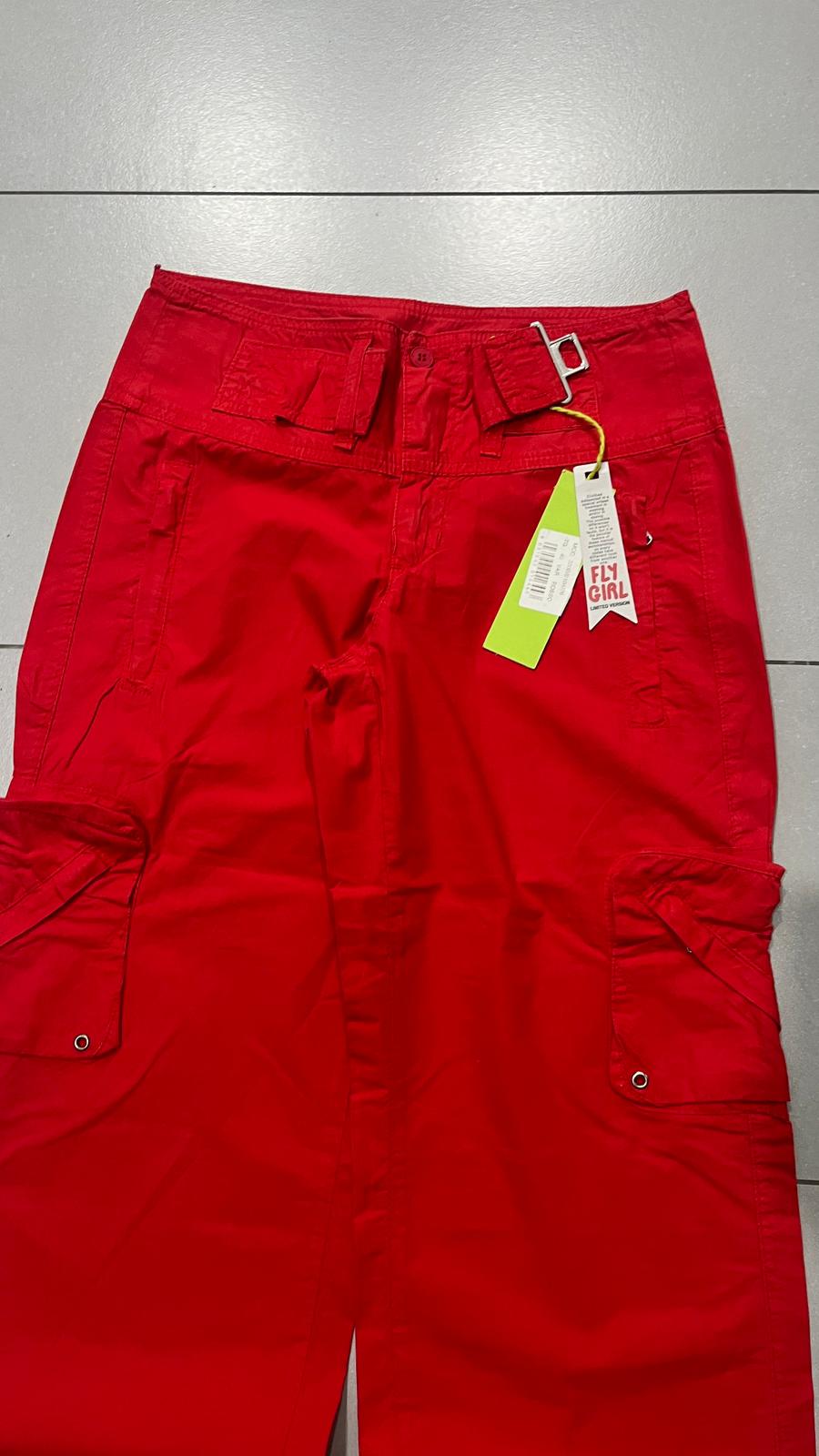 Pantalone Cargo Rosso Super Baggy Fit Cotton Pants (XS)