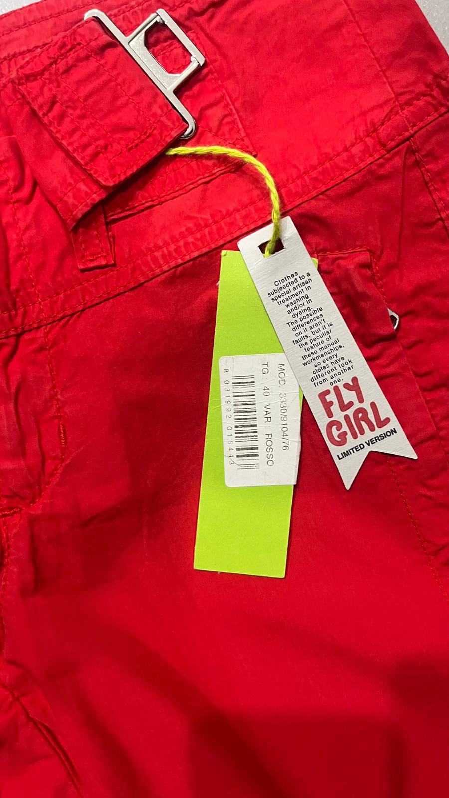 Pantalone Cargo Rosso Super Baggy Fit Cotton Pants (XS)