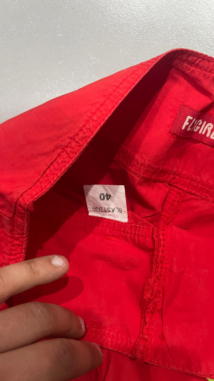 Pantalone Cargo Rosso Super Baggy Fit Cotton Pants (XS)