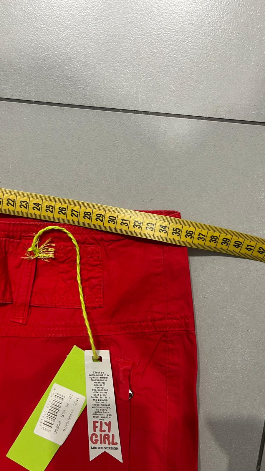 Pantalone Cargo Rosso Super Baggy Fit Cotton Pants (XS)