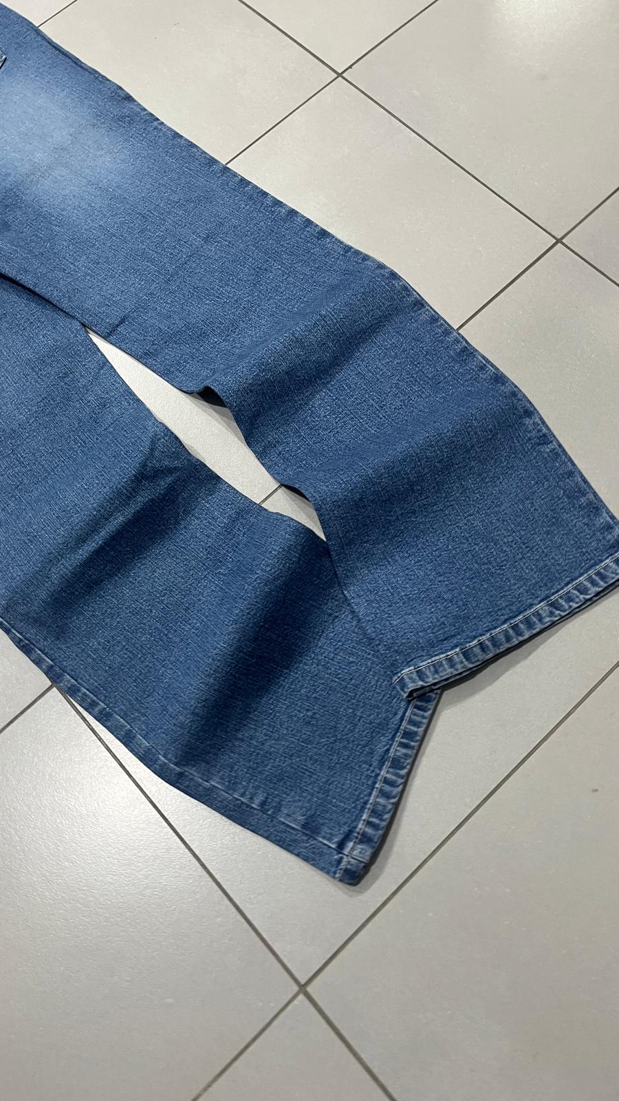 Denim Jeans BootCut Svasati Embroidered Blu Wash (S)