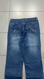Denim Jeans BootCut Svasati Embroidered Blu Wash (S)