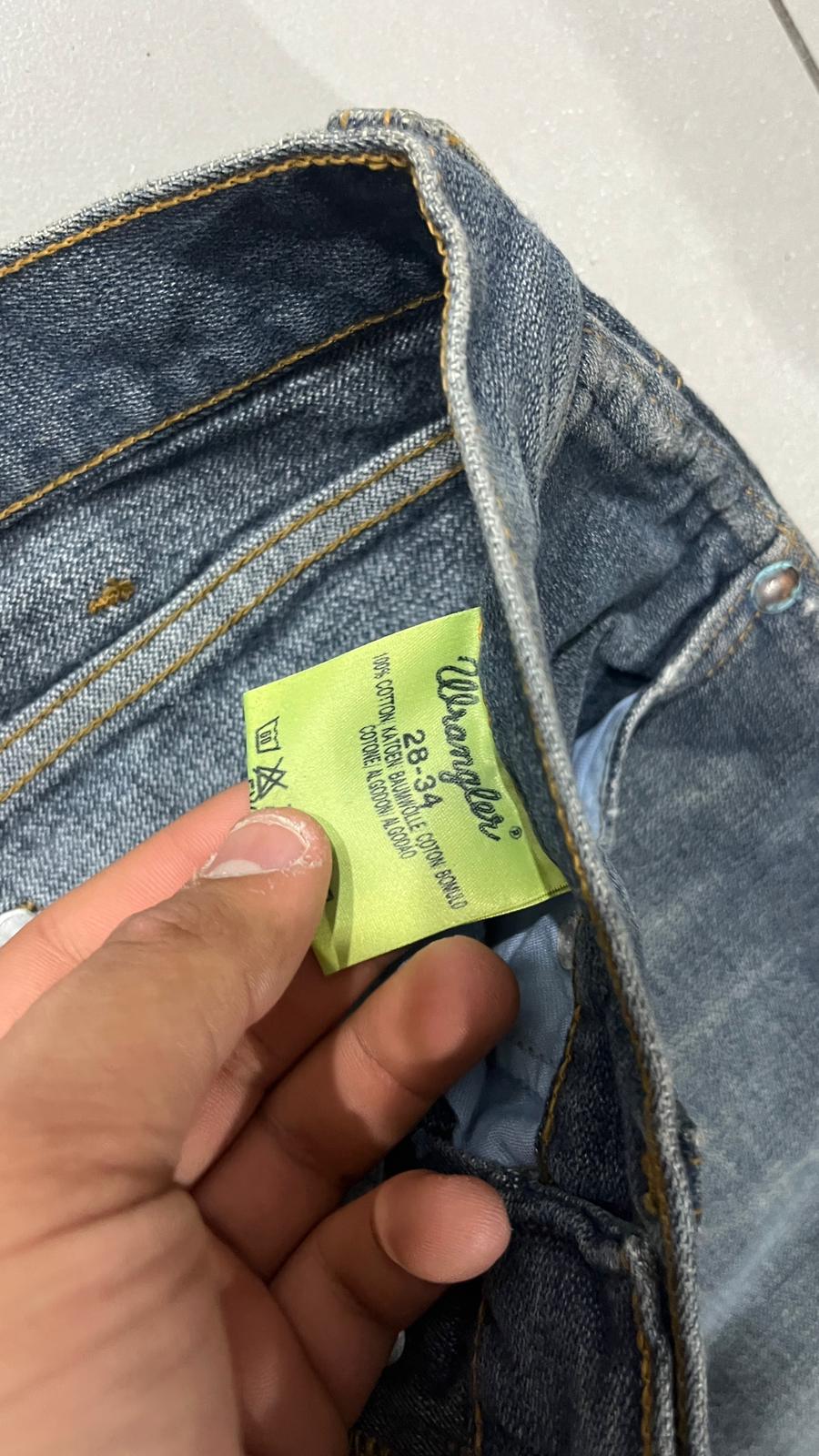 Denim Jeans Wrangler Stone Wash Straight Fit (XS)