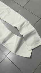 Denim Jeans White Bicolor Straight Fit Low Waist (XS)