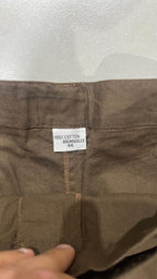 Pantalone in Cotone Baggy Fit con Cintura Marrone con Zip (S)