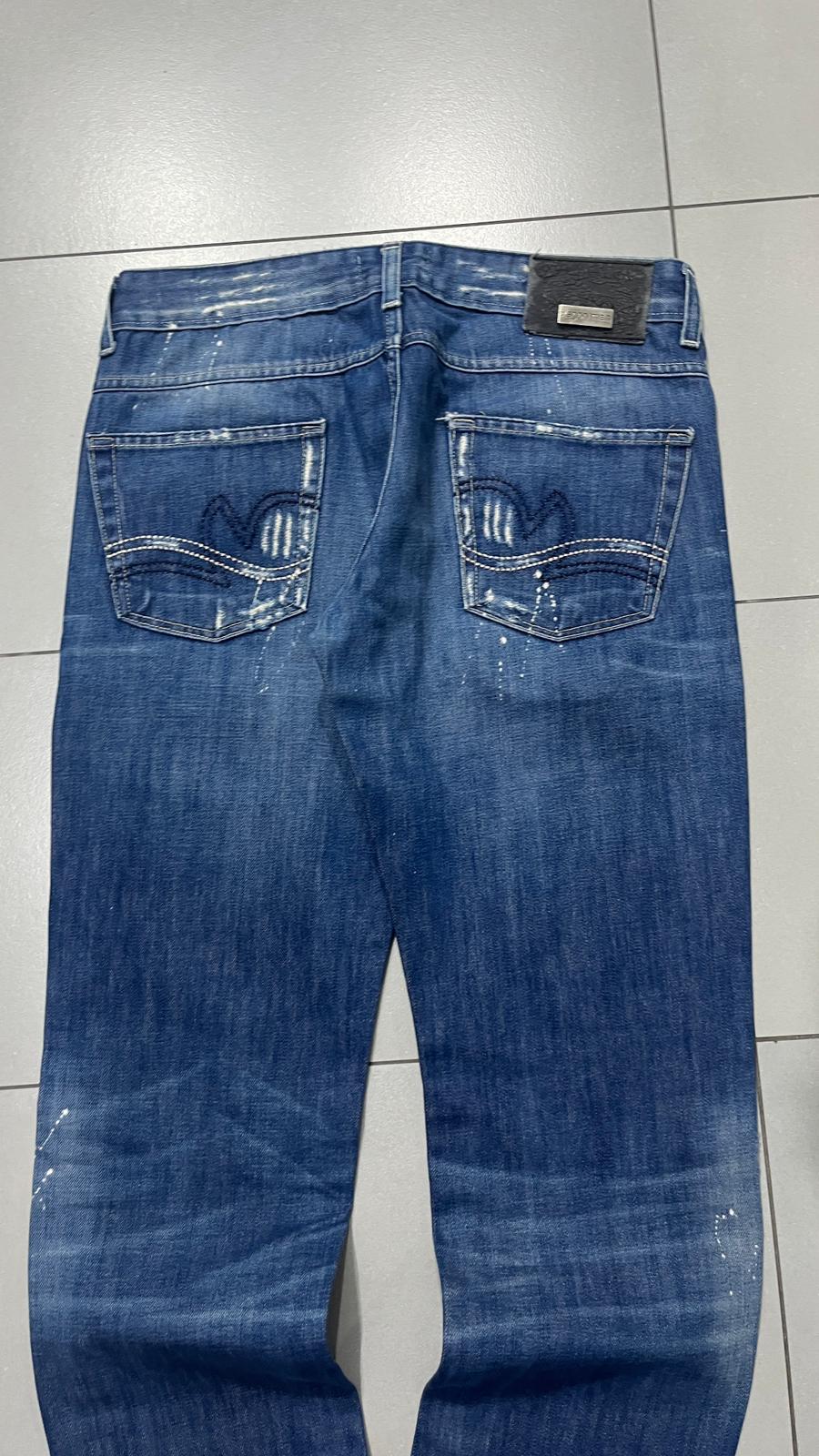 Denim Jeans Straight Fit Vintage con Rotture Painted (XL)