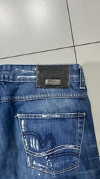 Denim Jeans Straight Fit Vintage con Rotture Painted (XL)